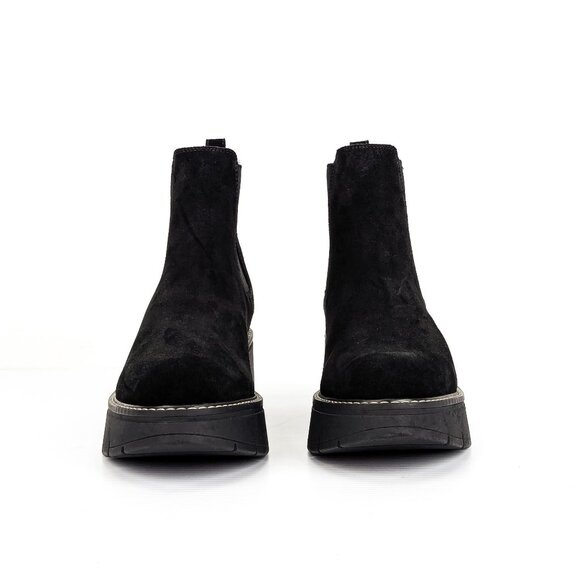 La Canadienne Women Black Suede Waterproof Slip on Festival Platform Boots sz 11 - Picture 2 of 6